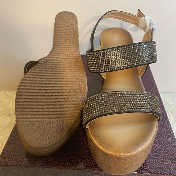 Refresh Rhinestone Embellished Wedge Sandals - Picture 7 of 8